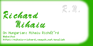 richard mihaiu business card